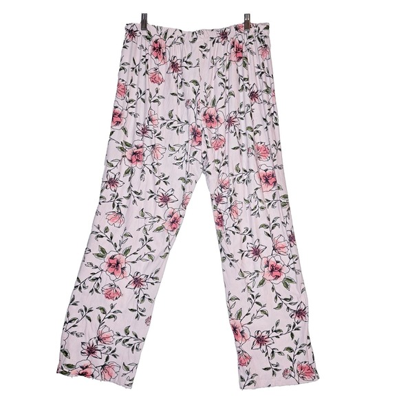 BeYourself Pajama Set Womens XL Pink Floral Weekend‎ Tee Comfy Lounge Sleepwear - Picture 3 of 11